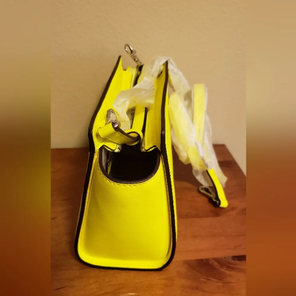 Michael Kors Neon Green/Yellow Crossbody Bag with Detachable Strap